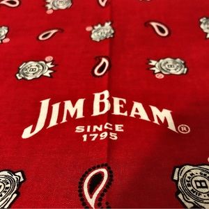 Jim Bean Red Bandana black red and white.